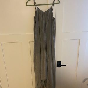 Silver maxi high low dress with cutout back detail size 4